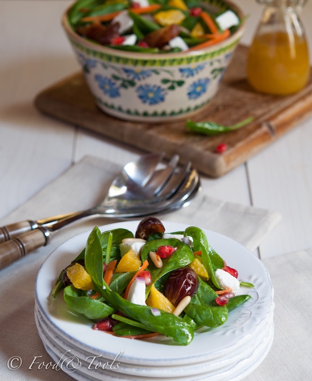 Spinach Salad, Dates With Citrus Dressing