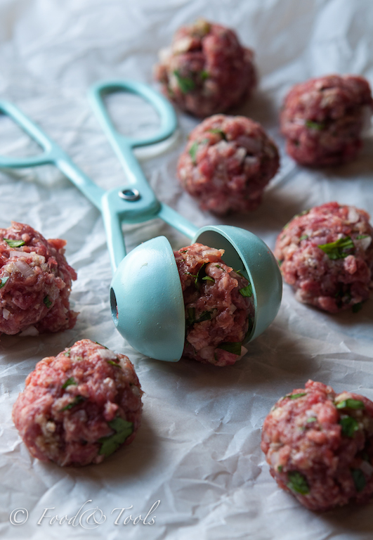 Meat Balls shaped with cake pop baller