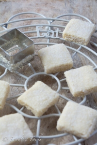 Shortbread on a wire cooling rack